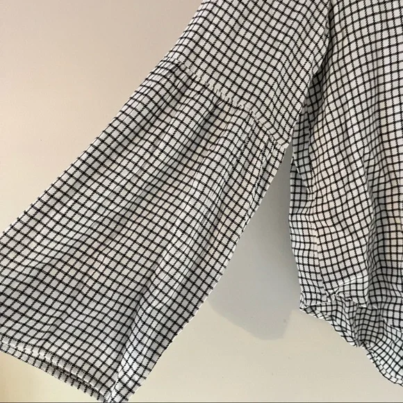 Madewell Bell-Sleeve Button-Down Shirt - Windowpane - Small - NWT - Picture 4 of 12